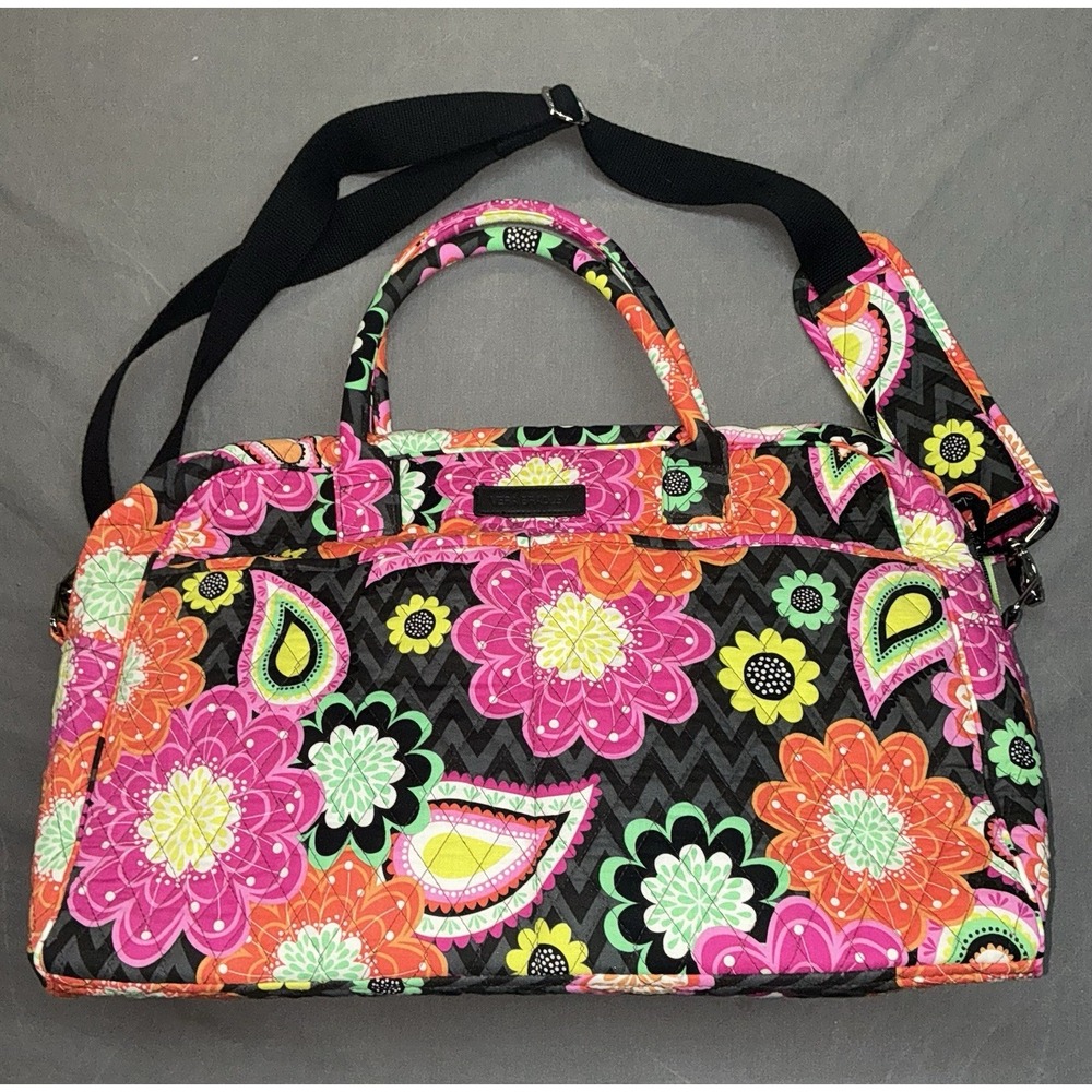 Vera Bradley Ziggy Zinnia Weekender Travel Duffel Bag & 3 Pc Cosmetic Pouch NWT